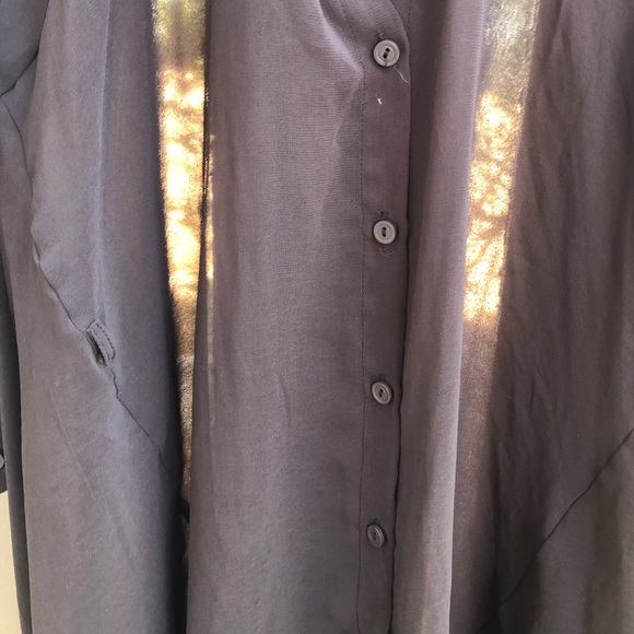 Dark gray sheer button up | high low - Picture 5 of 5